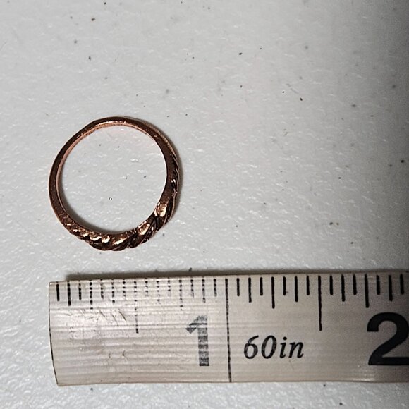 Vintage Copper Twisted Rope Design Ring Size 5.75 Classic Fashion Jewelry - Picture 3 of 3